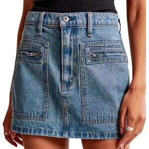 Abercrombie & Fitch High Rise Blue Denim Skirt